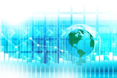 Soyut bir geçmişi olan finansal borsa çizelgesi. Dijital illüstrasyon