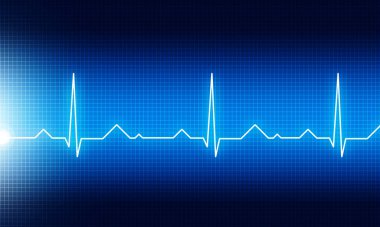 Ecg grafik tıbbi geçmişi. 3d illüstrasyon