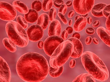 Kırmızı kan hücreleri akıyor. 3d hazırlayıcı