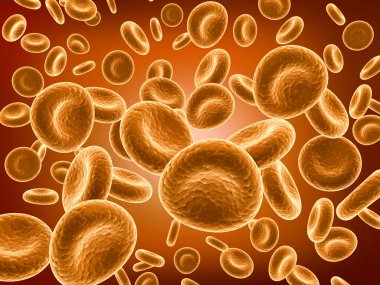 Kırmızı kan hücreleri akıyor. 3d hazırlayıcı