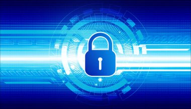 İnternet güvenliği, güvenlik kavramı geçmişi. Dijital illüstrasyon