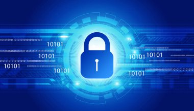 İnternet güvenliği, güvenlik kavramı geçmişi. Dijital illüstrasyon