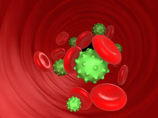 Virus Bloedbaan Medische Achtergrond Illustratie — Stockfoto