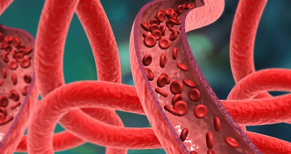 Slagader Rode Bloedcellen Stromen Illustratie — Stockfoto
