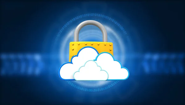 Cloud computing security concept. safety concept. 3d illustration
