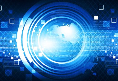 yüksek teknolojili dünya arka planı. Dijital dünya. 3d illüstrasyon