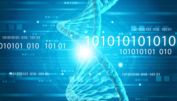 DNA strand on technology background. 3d illustration	