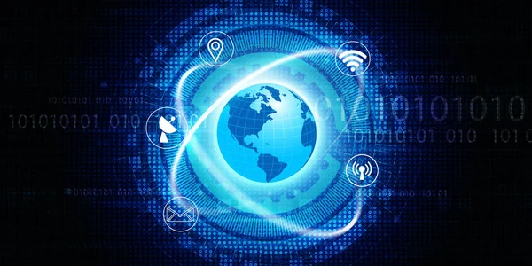 Global Communication Network Technology Background Illustration — Stock Photo, Image