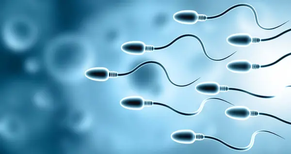 Pohybující Sperma Vědecké Zázemí Ilustrace — Stock fotografie