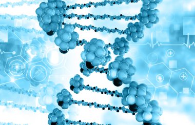 DNA molekülü soyut bilimsel arka plan. 3d illüstrasyon