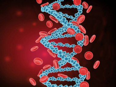 DNA molekülü soyut bilimsel arka plan. 3d illüstrasyon