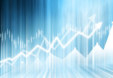 Hareket eden oklar iş büyümesini gösteriyor. Dijital illüstrasyon