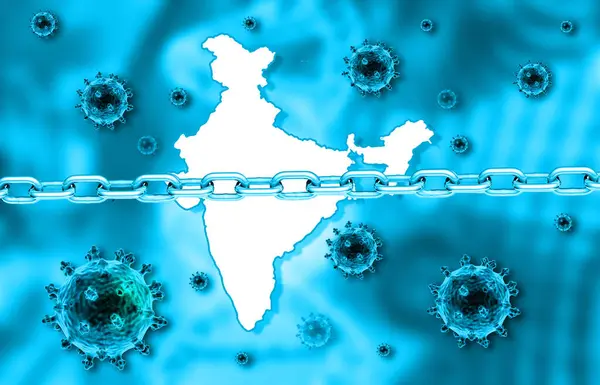Indian Lockdown Coronavirus Indian Coronavirus Illustration — Stock Photo, Image