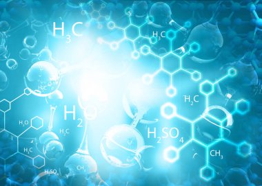 Atomların yapısı, moleküllerin arka planı. 3d illüstrasyon