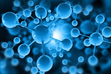 3 boyutlu moleküller ve atomlar. Bilim ya da tıbbi geçmiş. 3d illüstrasyon