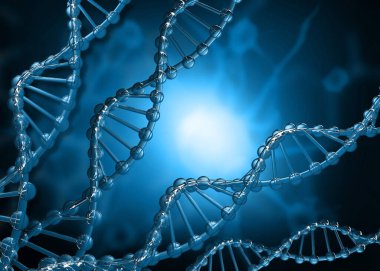 Soyut bilimsel arka planda DNA yapısı. 3d illüstrasyon