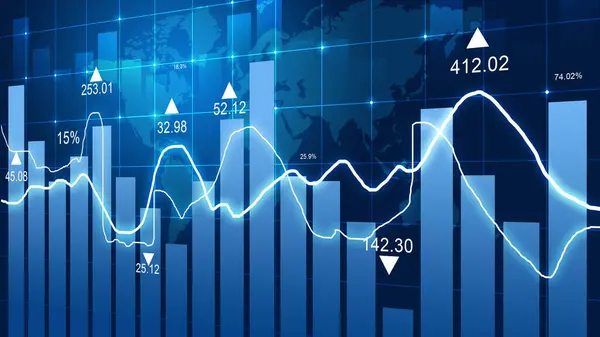Digital Stock Market Charts Diagrams Digital Illustration — Stock Photo, Image