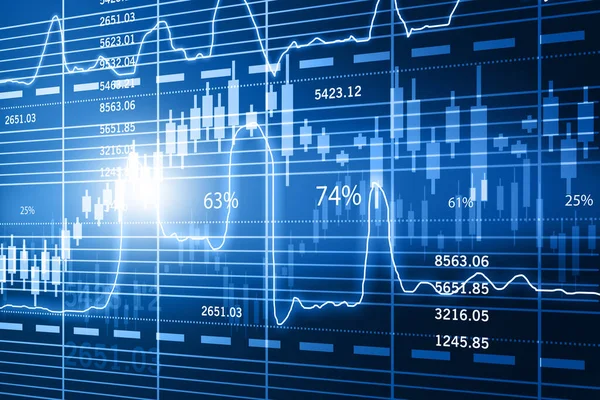 Financial Stock market online business. Digital illustration