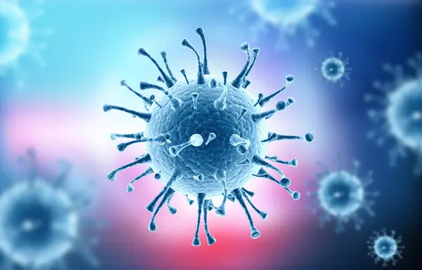Virus cells. Viral disease outbreak. 3d illustration