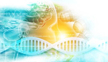 Soyut bilimsel arka planda DNA yapısı. 3d illüstrasyon