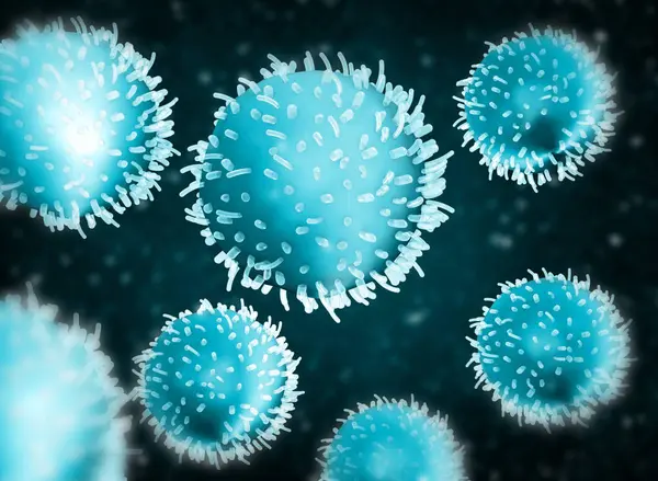 Virus cells. Viral disease outbreak. 3d illustration