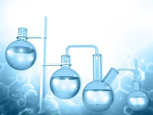 Chemistry experiment background. 3d illustration