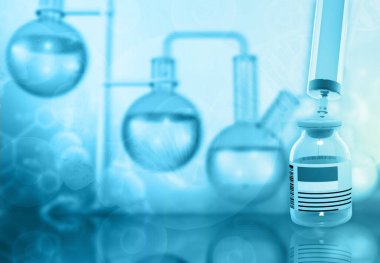 Coronavirus aşısı araştırma geçmişi. 3d illüstrasyon