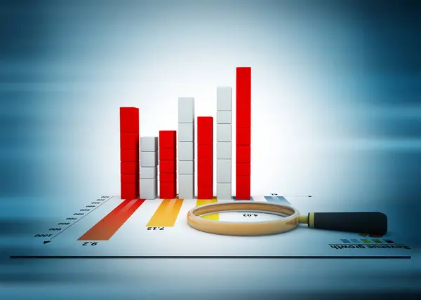 Business growth graph background. 3d illustration