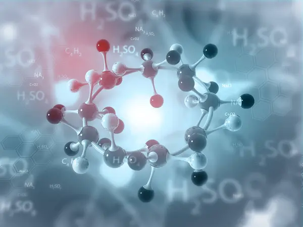 Molecules on scientific background. 3d illustration