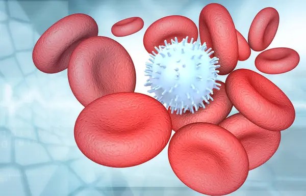 Human Blood Cells Virus Illustration — Stock Photo, Image