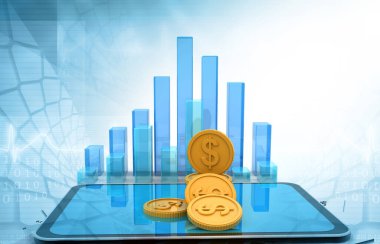 İş arkaplanı 33d illüstrasyon grafiği