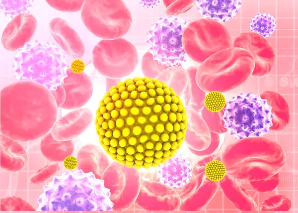 Virus Blood Cells Illustration — Stock Photo, Image