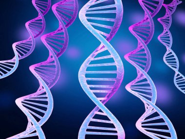 DNA ipliği bilimsel geçmiş. 3d illüstrasyon