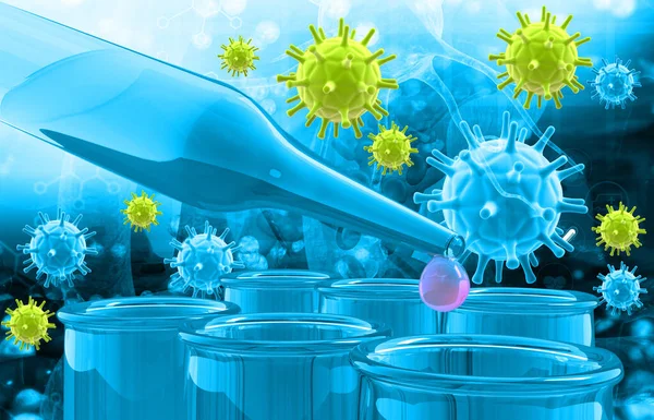 Coronavirus vaccine research concept. 3d illustration