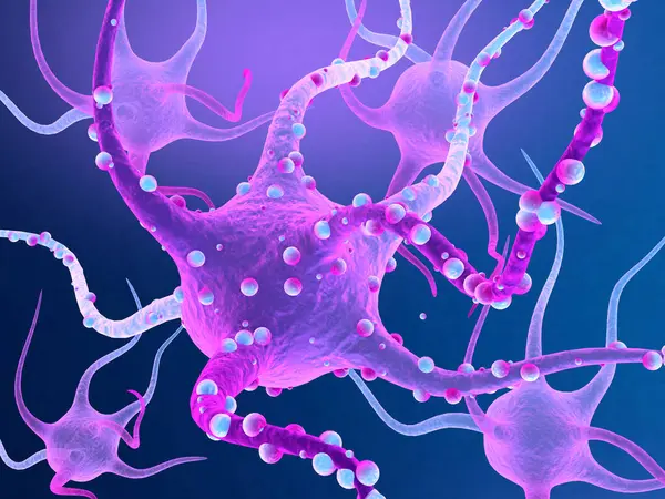 Neuron Cell Isolated Background Illustration — Stock Photo, Image