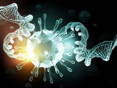 Coronavirus DNA 'sı veya Rna.3d çizimi