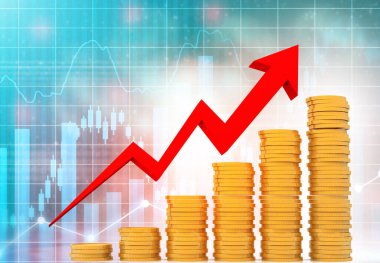 Ekonomik altyapının iş grafiği. 3d illüstrasyon