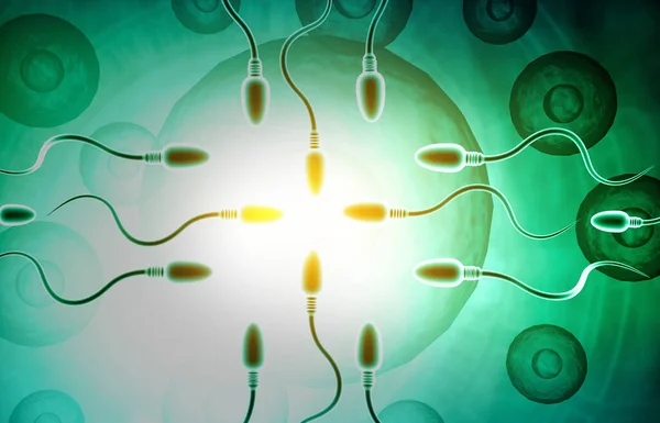 Microscopic View Human Sperm Cells Illustration — Stock Photo, Image