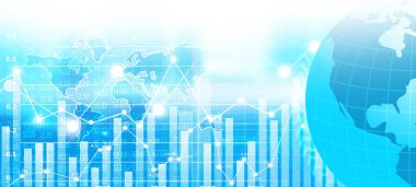 Borsa yatırım ticaret grafiği çizelgesi. 3d illüstrasyon