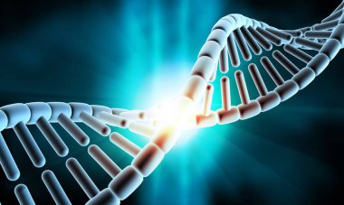 DNA yapısı bilimsel altyapı. 3d illüstrasyon