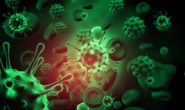 Coronavirus covid 19 Coronavirus konsepti. 3d illüstrasyon