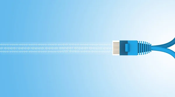 Network Cable Blue Background Illustration — Stock Photo, Image