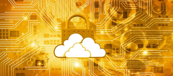 Internet security. Cloud network.  3d illustration