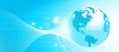 İnternet teknolojisi, küresel iletişim konsepti. 3d illüstrasyon