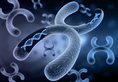 Soyut kromozom arka planı. 3d illüstrasyon