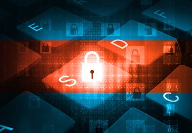 Siber güvenlik kavramı. 3d illüstrasyon