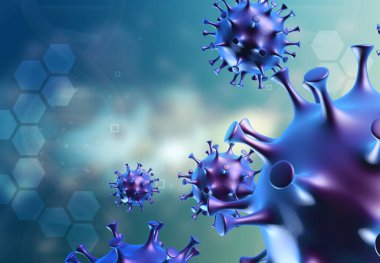 Coronavirus covid 19 Coronavirus konsepti. 3d illüstrasyon