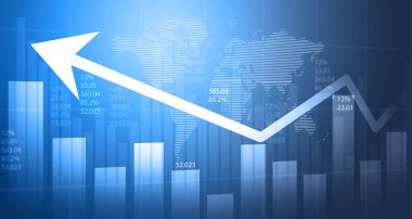 Stock market investment graph chart. 3d illustration	