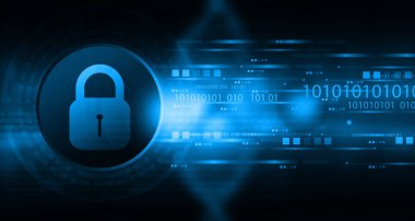 İnternet ve siber güvenlik kavramı. dijital teknoloji arka planı. 3d illüstrasyon