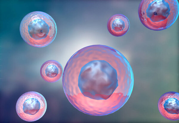 Human cells background. 3d illustration		